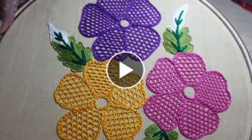 Hand Embroidery Designs | Net stitch design for cushion cover | Stitch and Flower-157